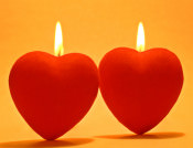 Two heart candles